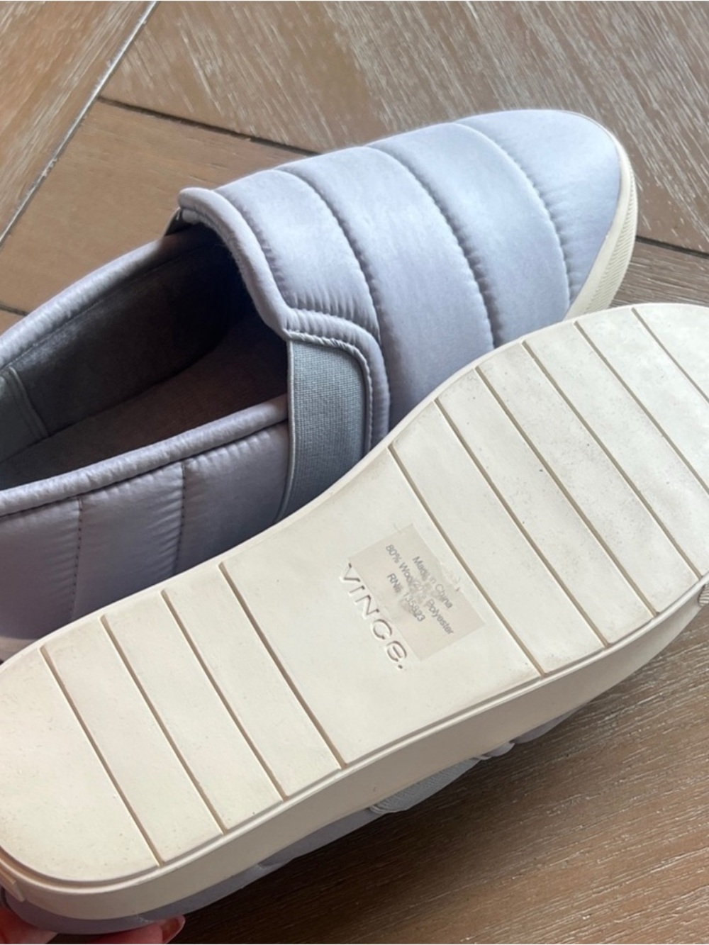 Vince womeQuilted Slip-On Sneakers in Light Gray